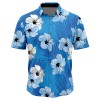 Summer Men’s Blue Floral Short Sleeve Shirt