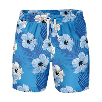 Summer Men’s Blue Floral Short Sleeve Shirt